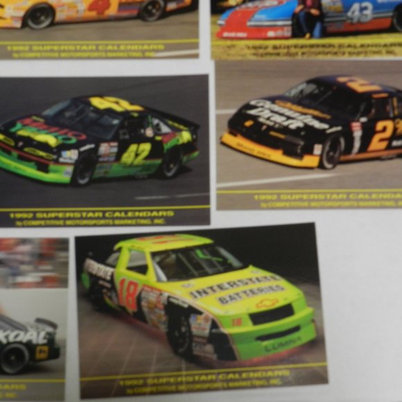 Vintage 1992 "Superstar Calendars" set NASCAR Postcard  Competitive Motorsports - Picture 4 of 4